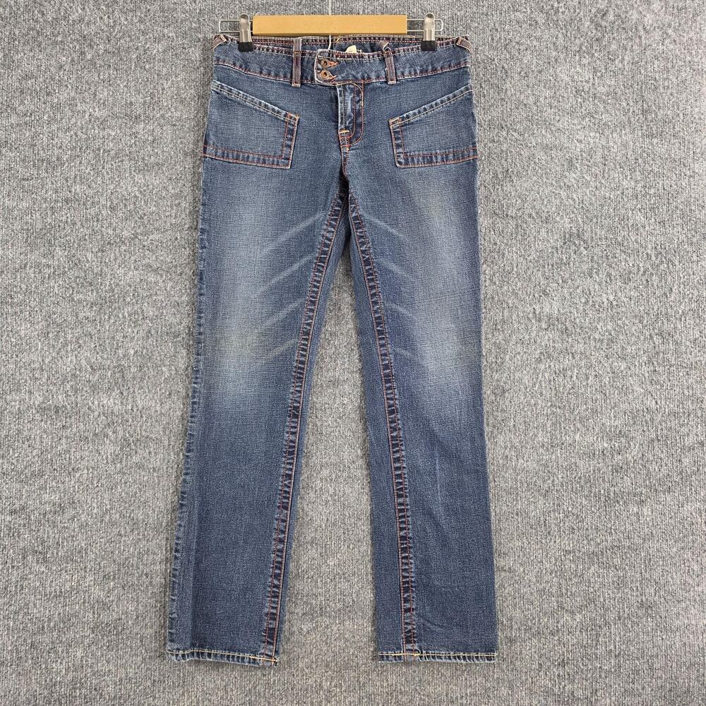Vtg Von Dutch Jeans 28 Lev Octane Crop Low Rise Straight Blue Denim Y2K Skater